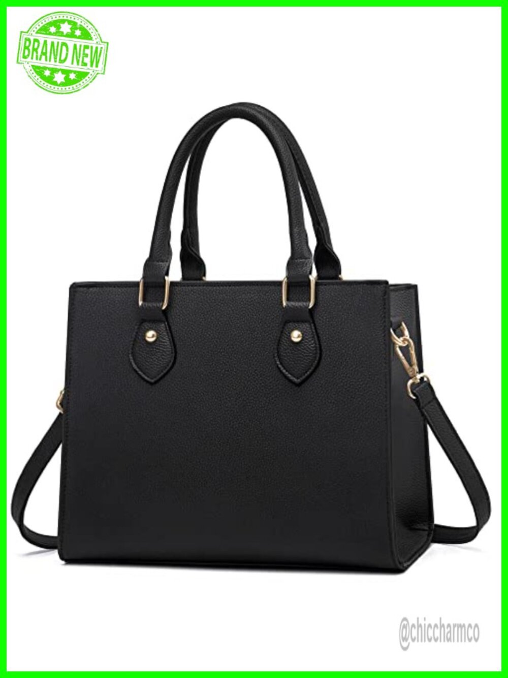 PU Leather Satchel Crossbody Handbag Women Top Handle Shoulder Bag